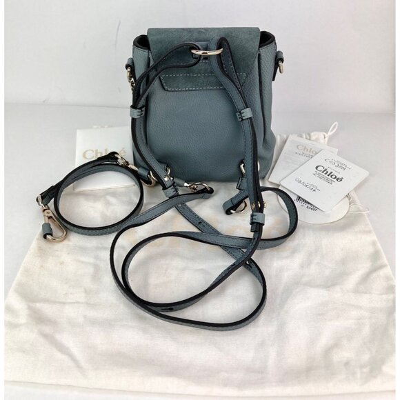Chloe Blue Faye Mini Suede and Leather Backpack Bag main image 6